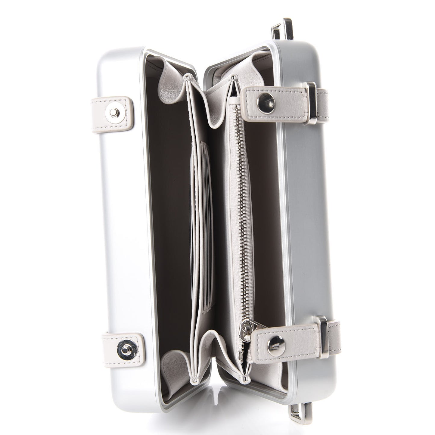 X RIMOWA Aluminum Personal Clutch On Strap Silver