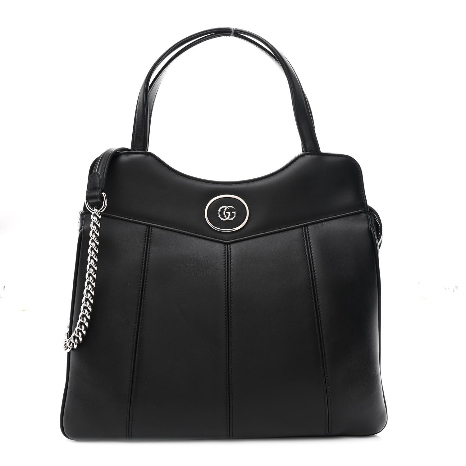 Gucci Calfskin Petite GG Medium Tote Bag Black 1 of 10