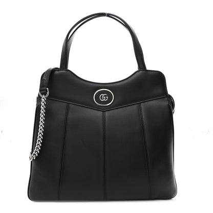 Gucci Calfskin Petite GG Medium Tote Bag Black 1 of 10