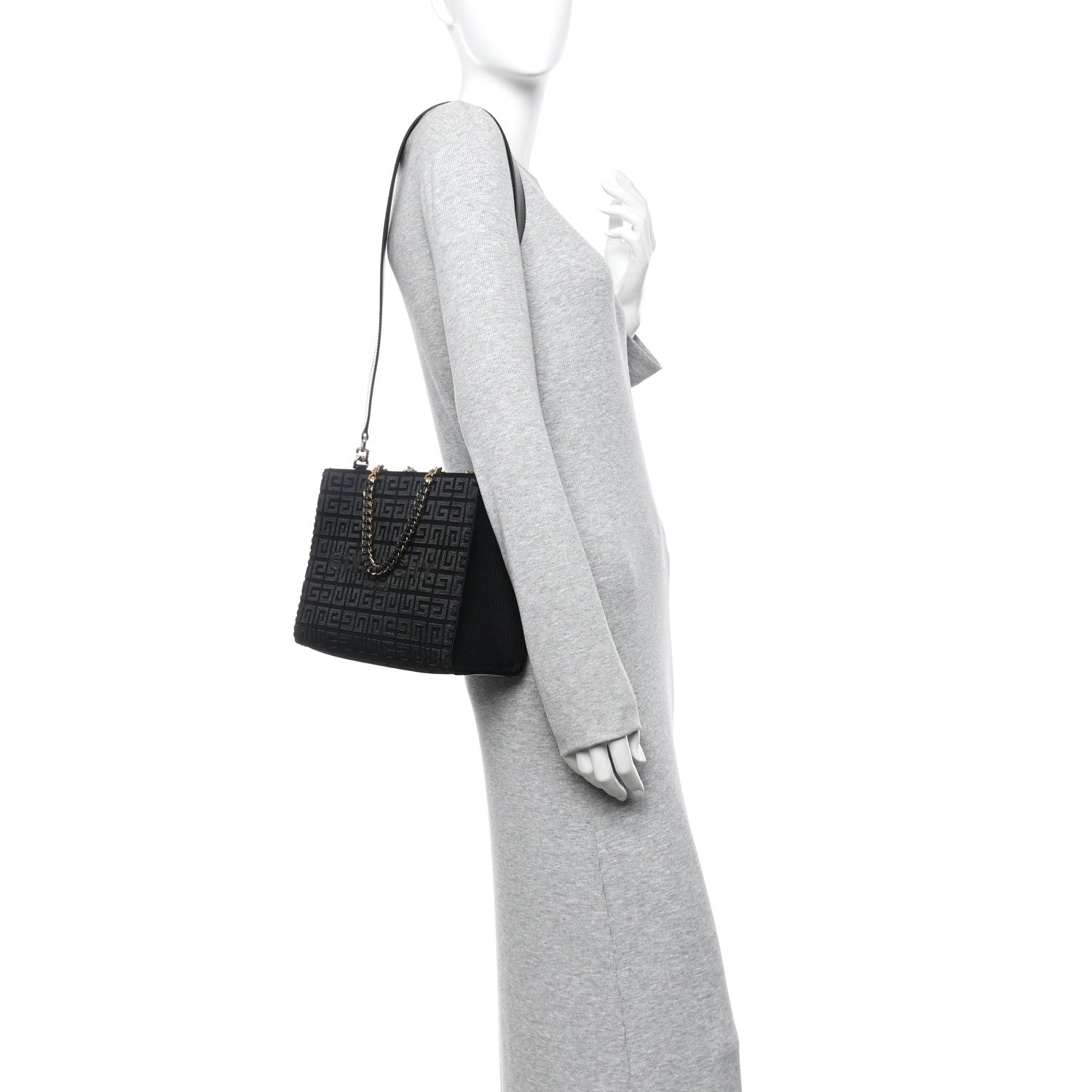 Givenchy Canvas Jacquard 4G Small Chain Tote Black 2 of 10
