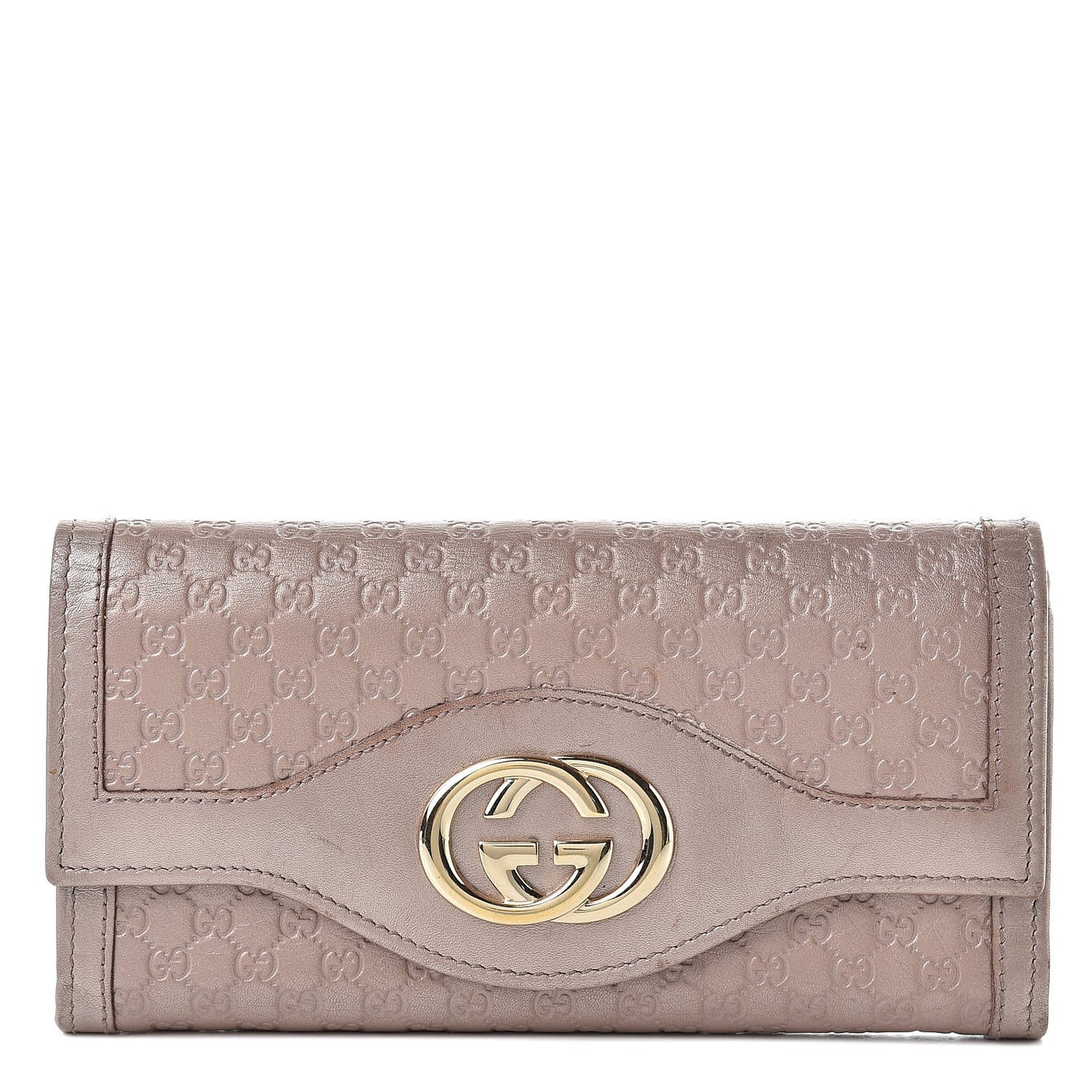 Metallic Soft Microguccissima Sukey Continental Wallet Dark Cipria