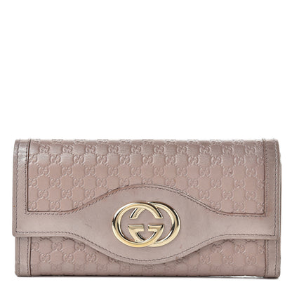 Gucci Metallic Soft Microguccissima Sukey Continental Wallet Dark Cipria 1 of 14