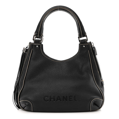 Chanel Grained Calfskin Tassel Hobo Black 1 of 12