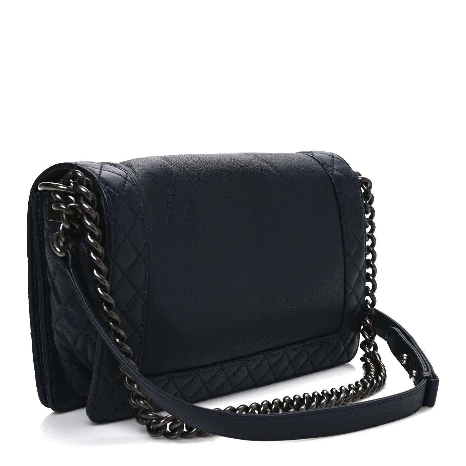 Chanel Calfskin New Medium Boy Reverso Flap Navy 3 of 12