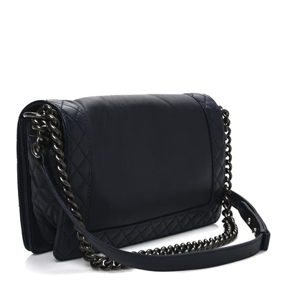 Chanel Calfskin New Medium Boy Reverso Flap Navy 3 of 12
