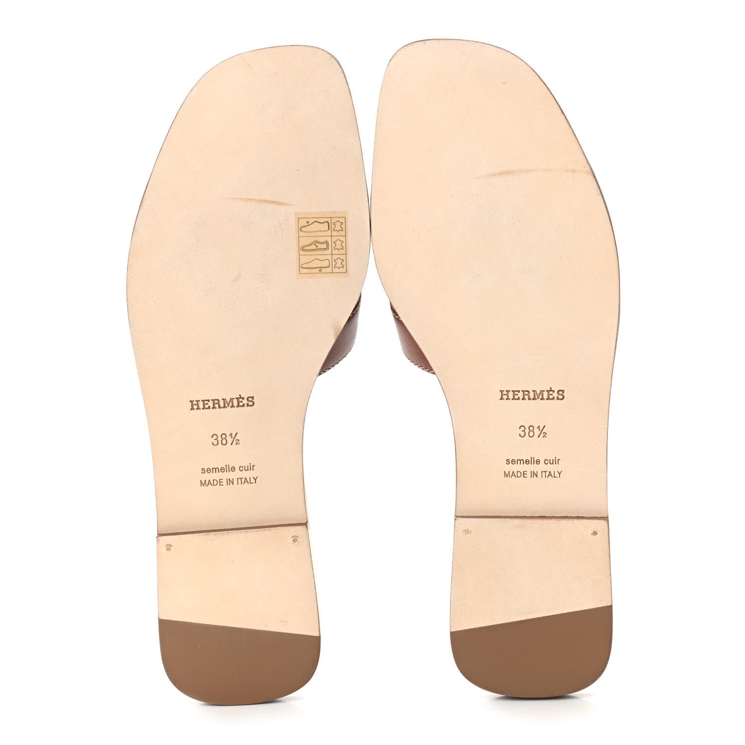 Hermes Box Calfskin Oran Sandals 38.5 Gold 5 of 7