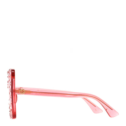 Gucci Acetate Crystal Oversize Sunglasses GG0148S Pink 3 of 8