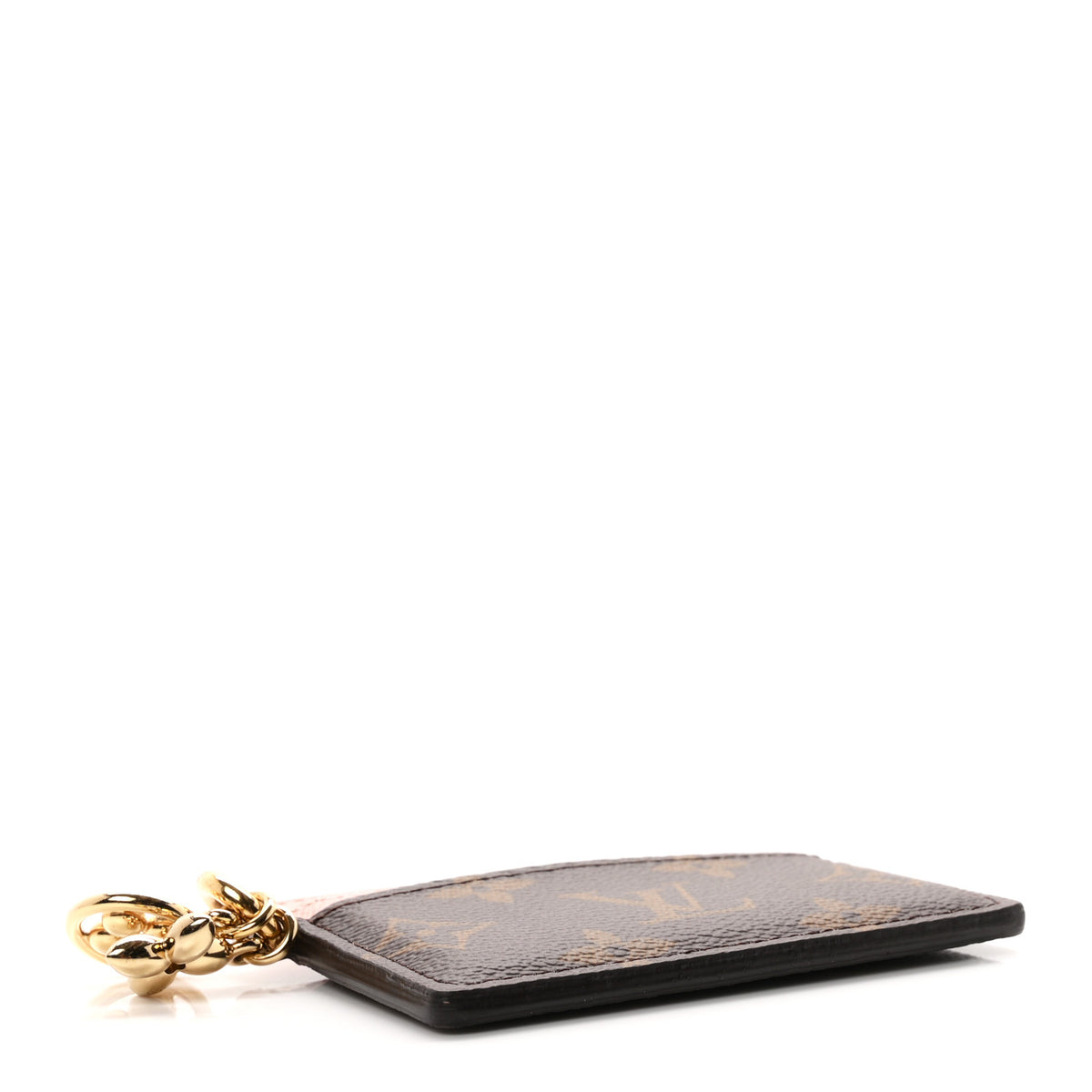 Monogram LV Charms Card Holder Rose Ballerine