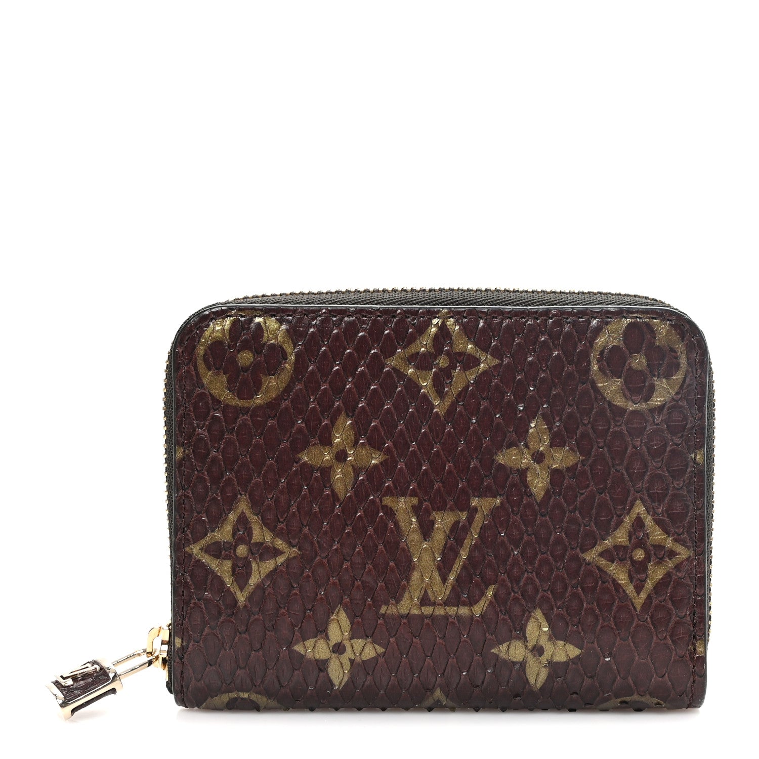Louis Vuitton Snakeskin Monogram Zippy Padlock Coin Purse Brown 1 of 7