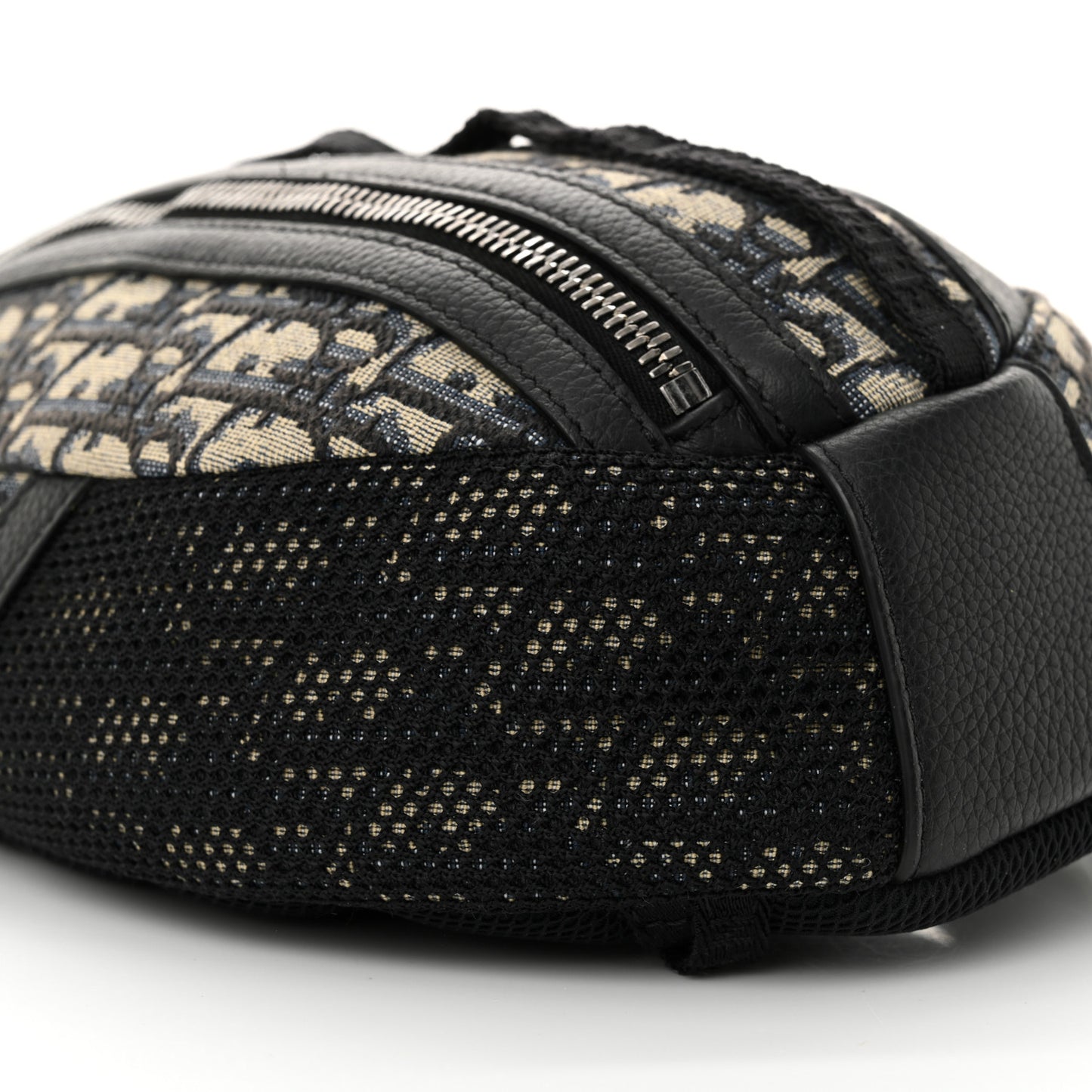 Grained Calfskin Oblique Scarab Sling Bag Blue Black