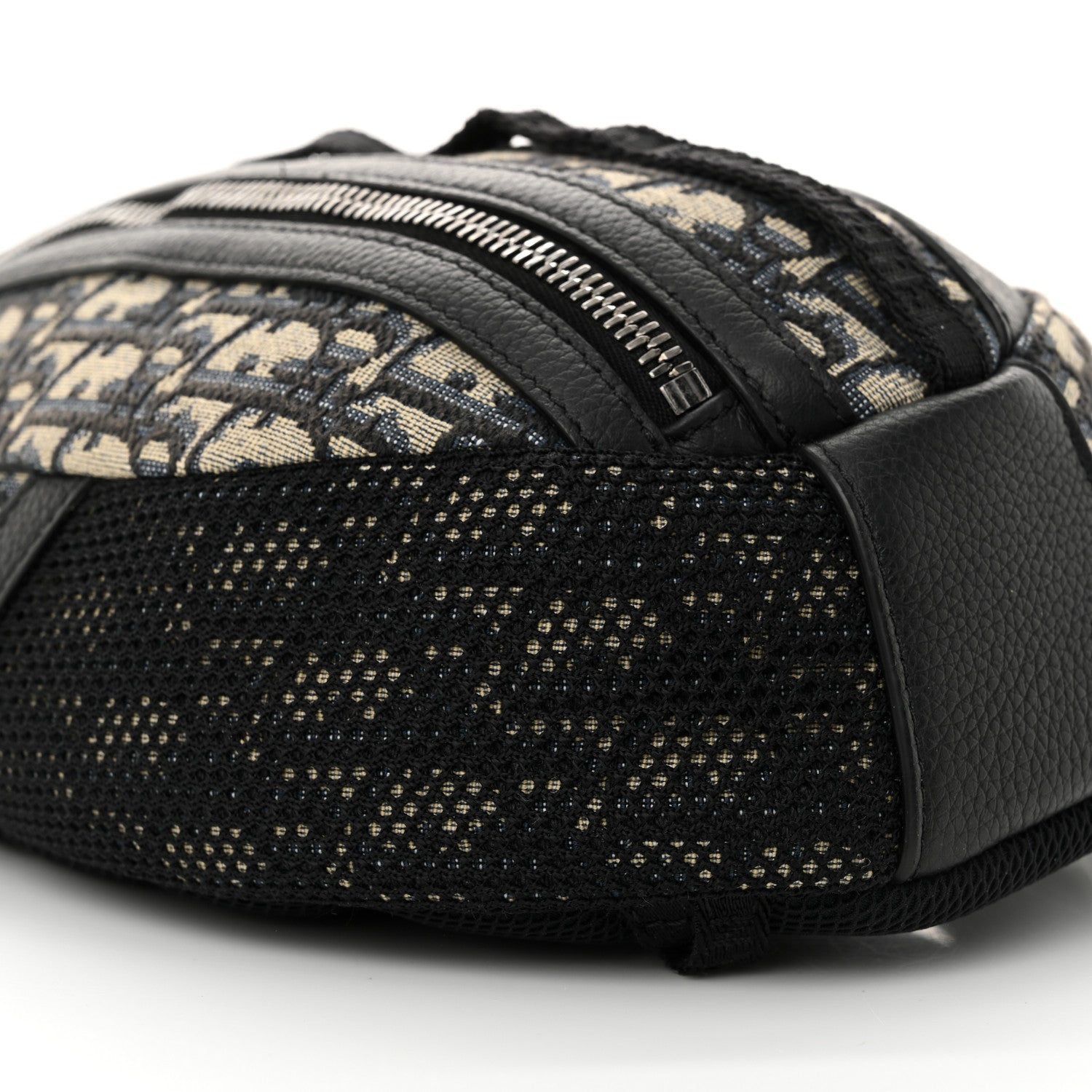 Christian Dior Grained Calfskin Oblique Scarab Sling Bag Blue Black 9 of 11