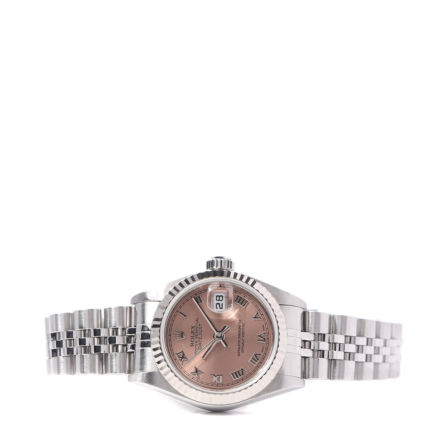 Rolex Stainless Steel 26mm Oyster Perpetual Datejust Watch Pink Roman 79174 3 of 8