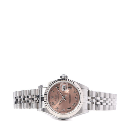 Rolex Stainless Steel 26mm Oyster Perpetual Datejust Watch Pink Roman 79174 3 of 8