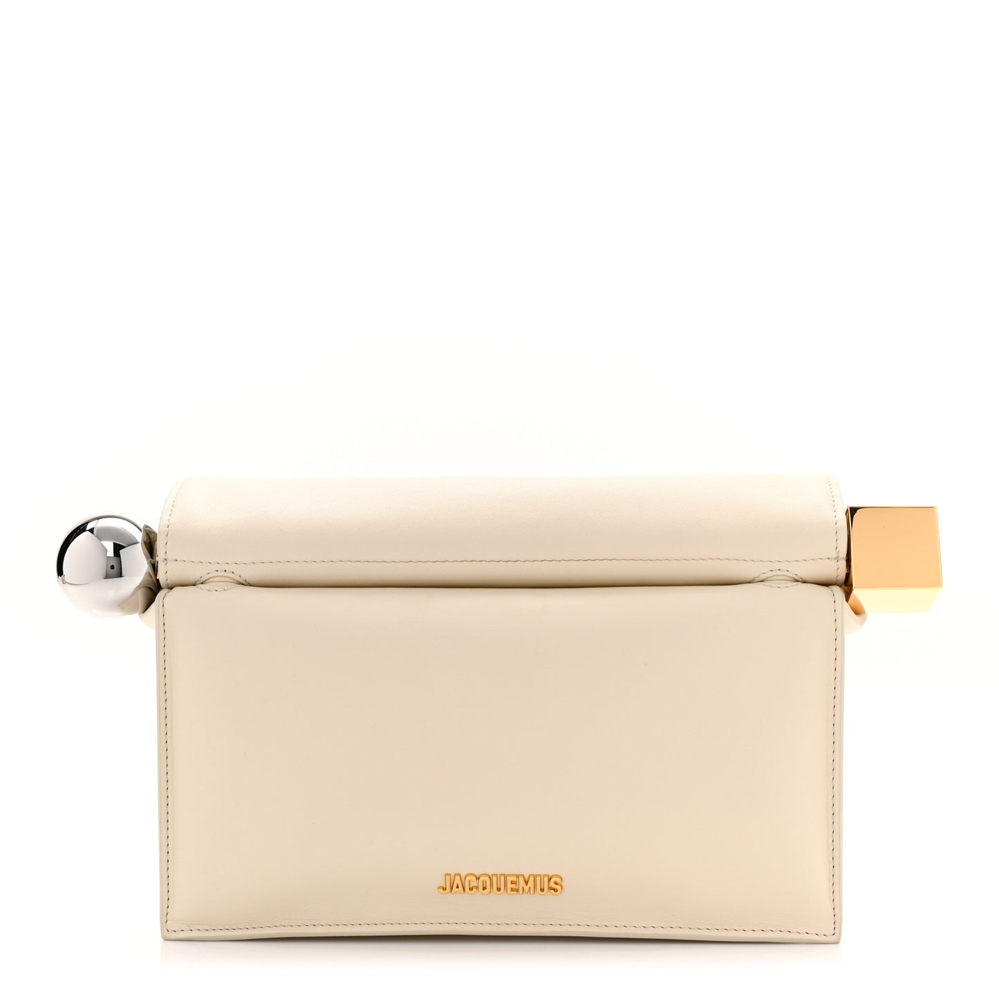 Smooth Calfskin La Pochette Rond Carre Light Ivory
