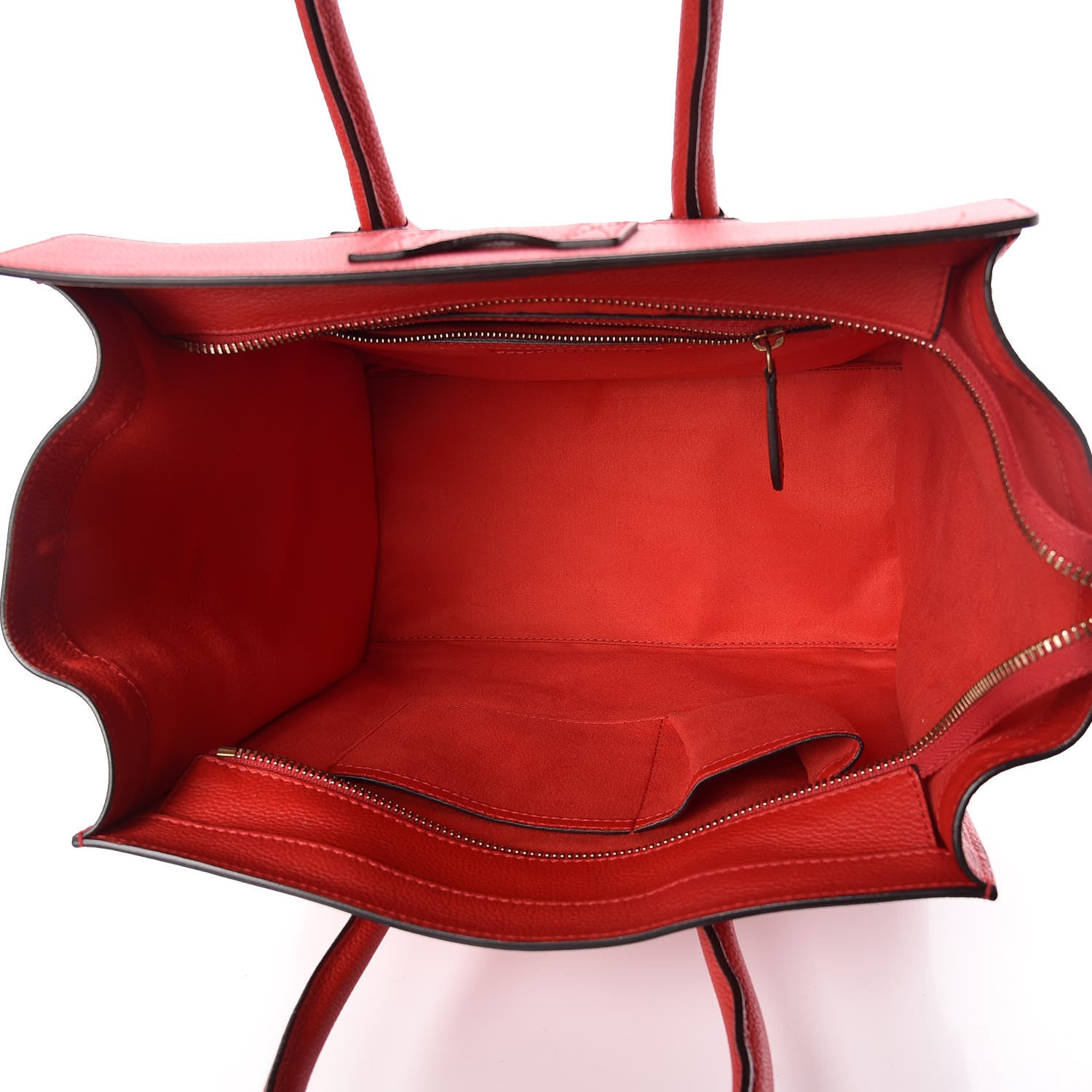 Celine Drummed Calfskin Mini Luggage Red 7 of 9