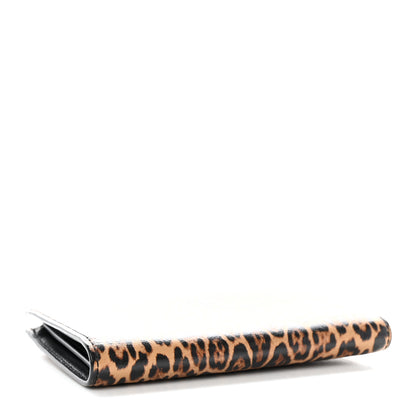 Saint Laurent Calfskin Leopard Printed Monogram Bi-Fold Zipped Wallet Black 4 of 10