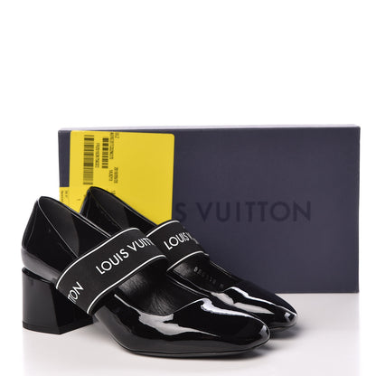 Louis Vuitton Patent Uncover Pumps 37 Black 9 of 9
