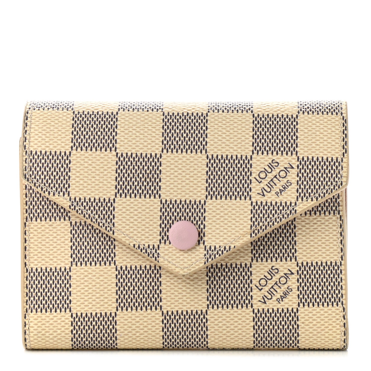 Louis Vuitton Damier Azur Victorine Wallet Rose Ballerine 1 of 8