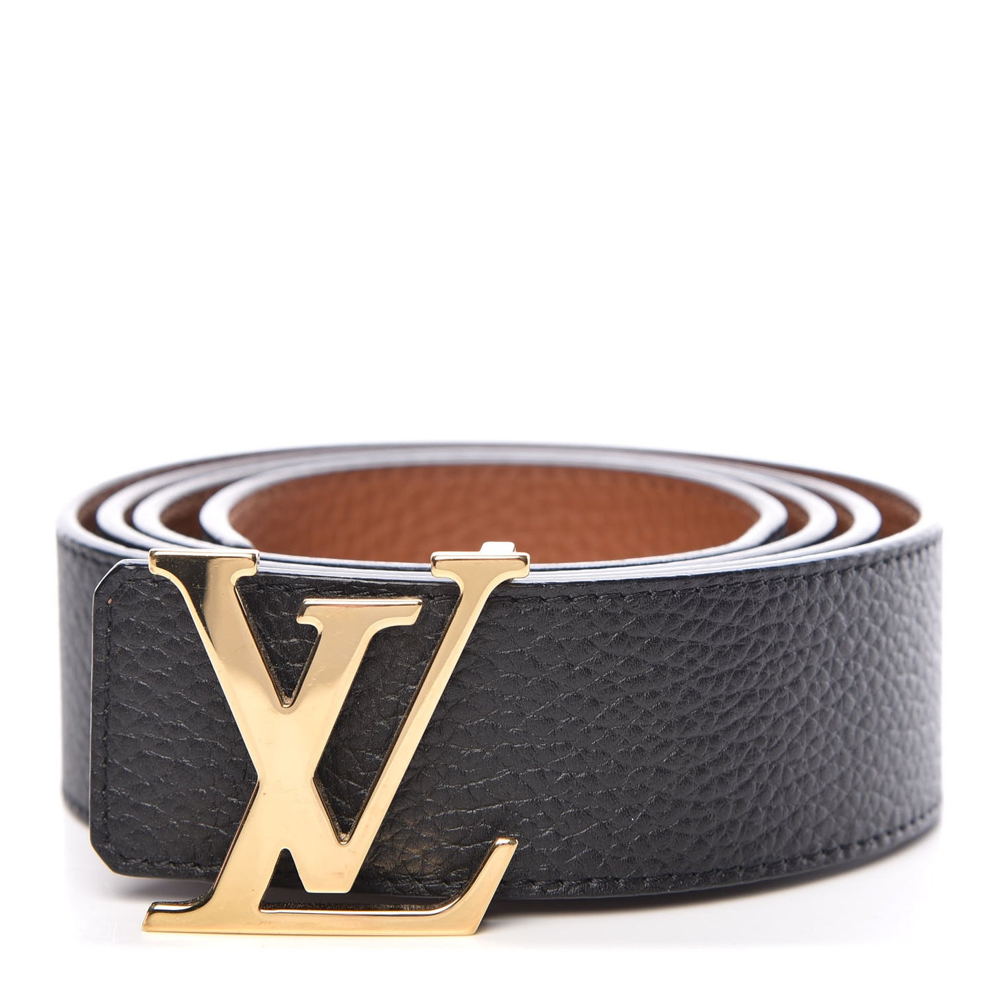 Taurillon Calfskin 40mm LV Initiales Reversible Belt 110 44 Black