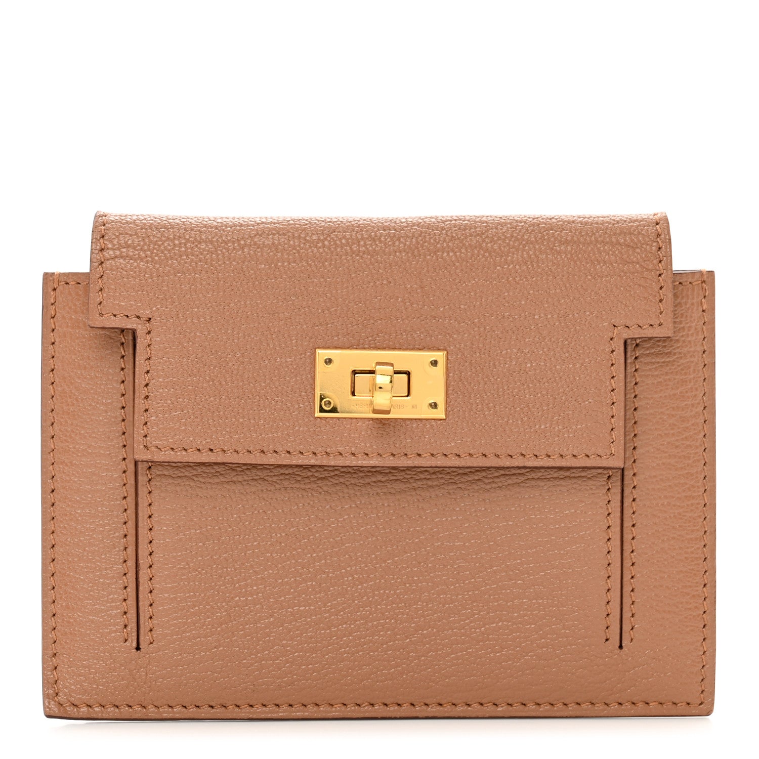Hermes Chevre Mysore Kelly Pocket Compact Wallet Quebracho 1 of 8