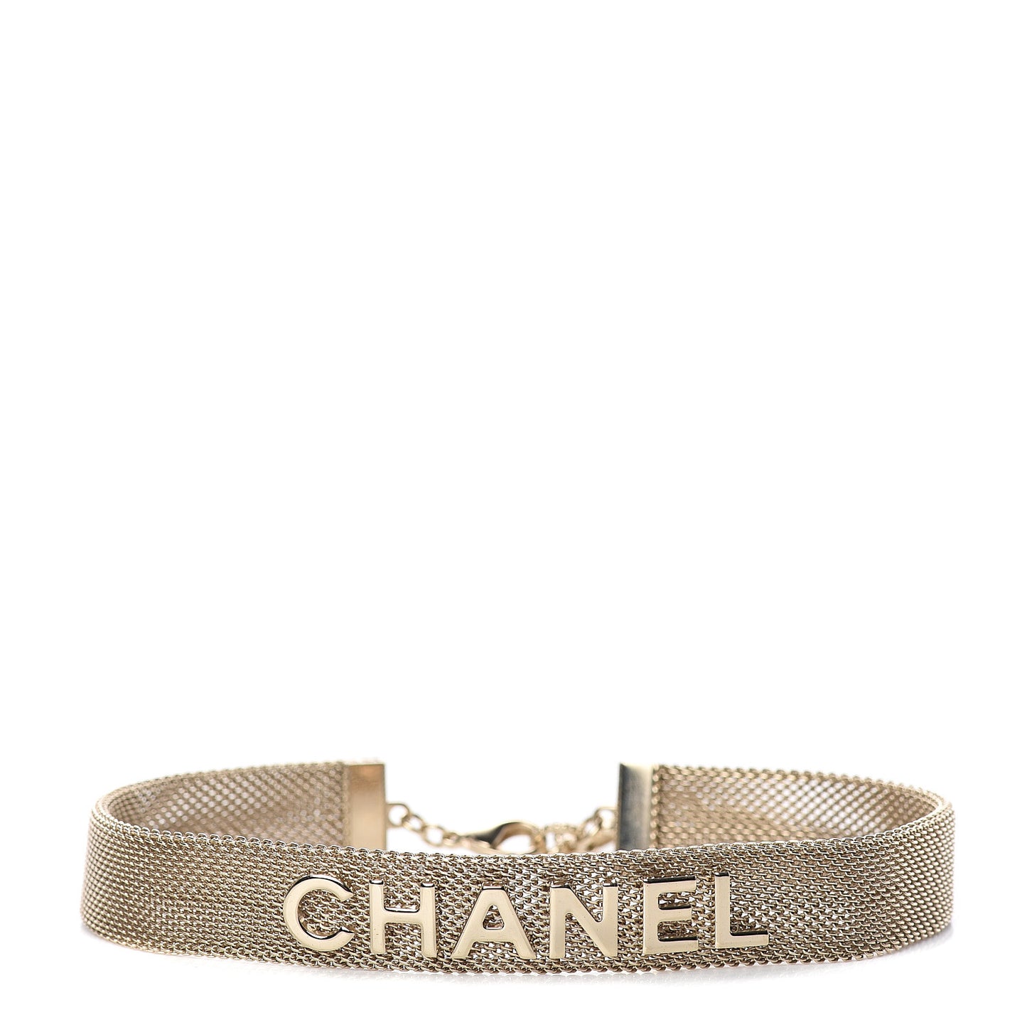 Mesh Ribbon Choker Necklace Gold