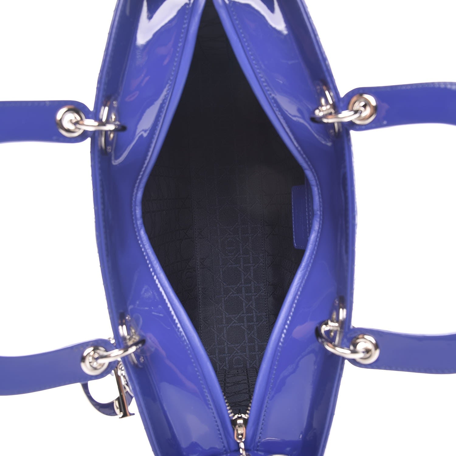 Christian Dior Patent Cannage Large Lady Dior Blue 6 of 7