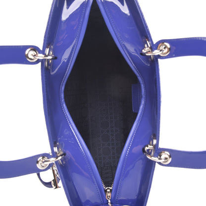 Christian Dior Patent Cannage Large Lady Dior Blue 6 of 7