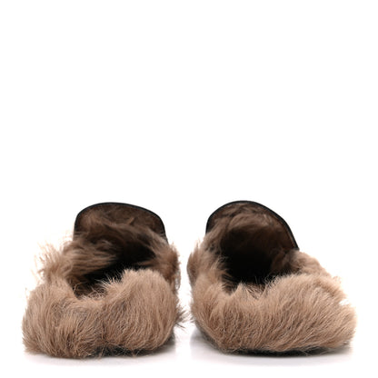 Gucci Calfskin Fur Womens Princetown Slippers 40 Black 6 of 10