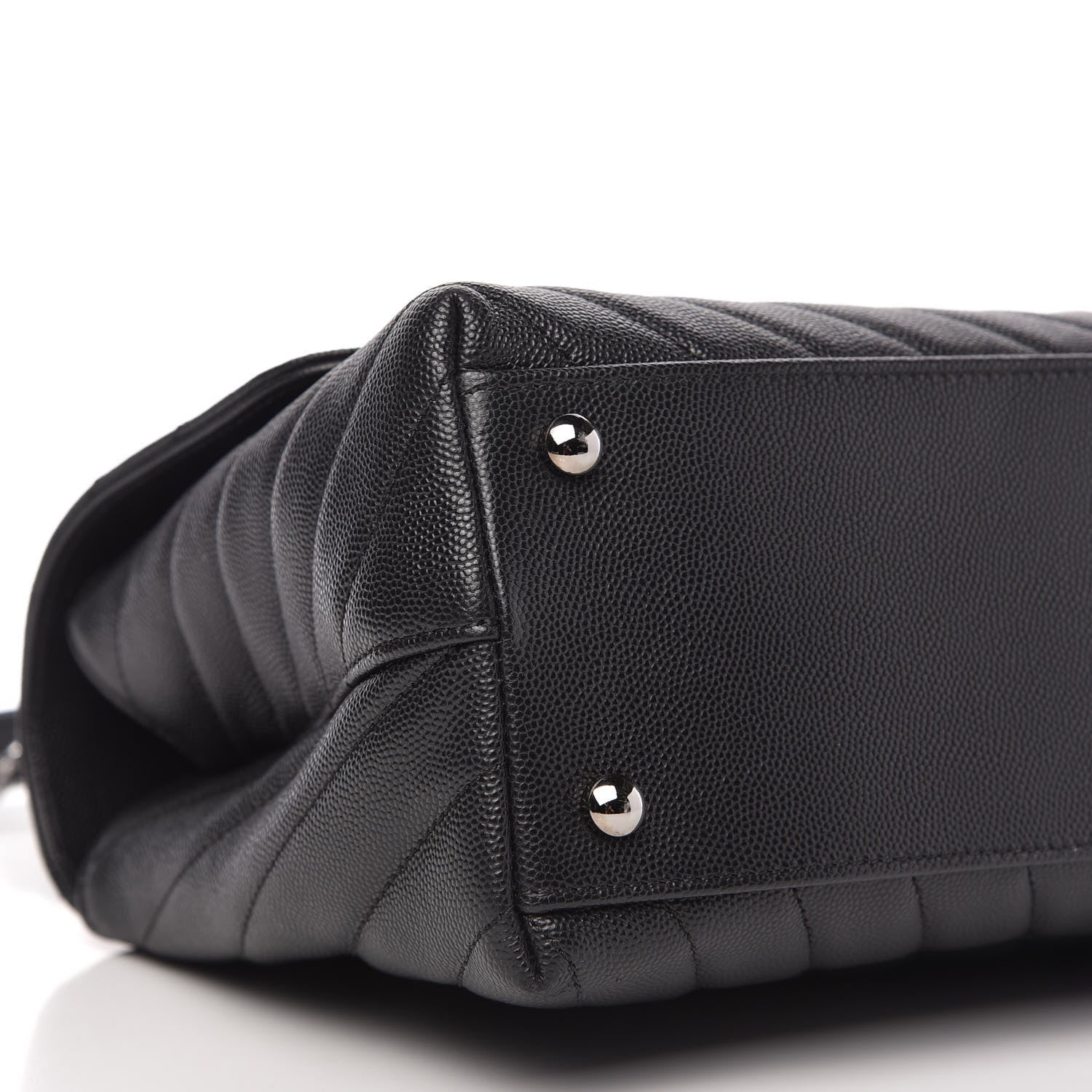 Chanel Caviar Chevron Quilted Small Coco Handle Flap Black 6 of 11