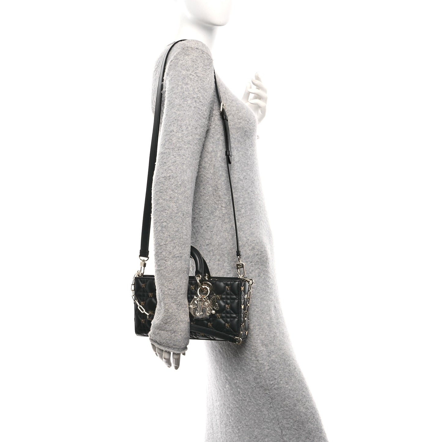 Lambskin Butterfly Cannage Lady D-Joy Black