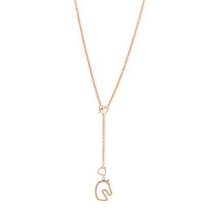 Hermes Lacquered Metal Small Tonnerre Necklace Marron Glace Rose Gold 1 of 6