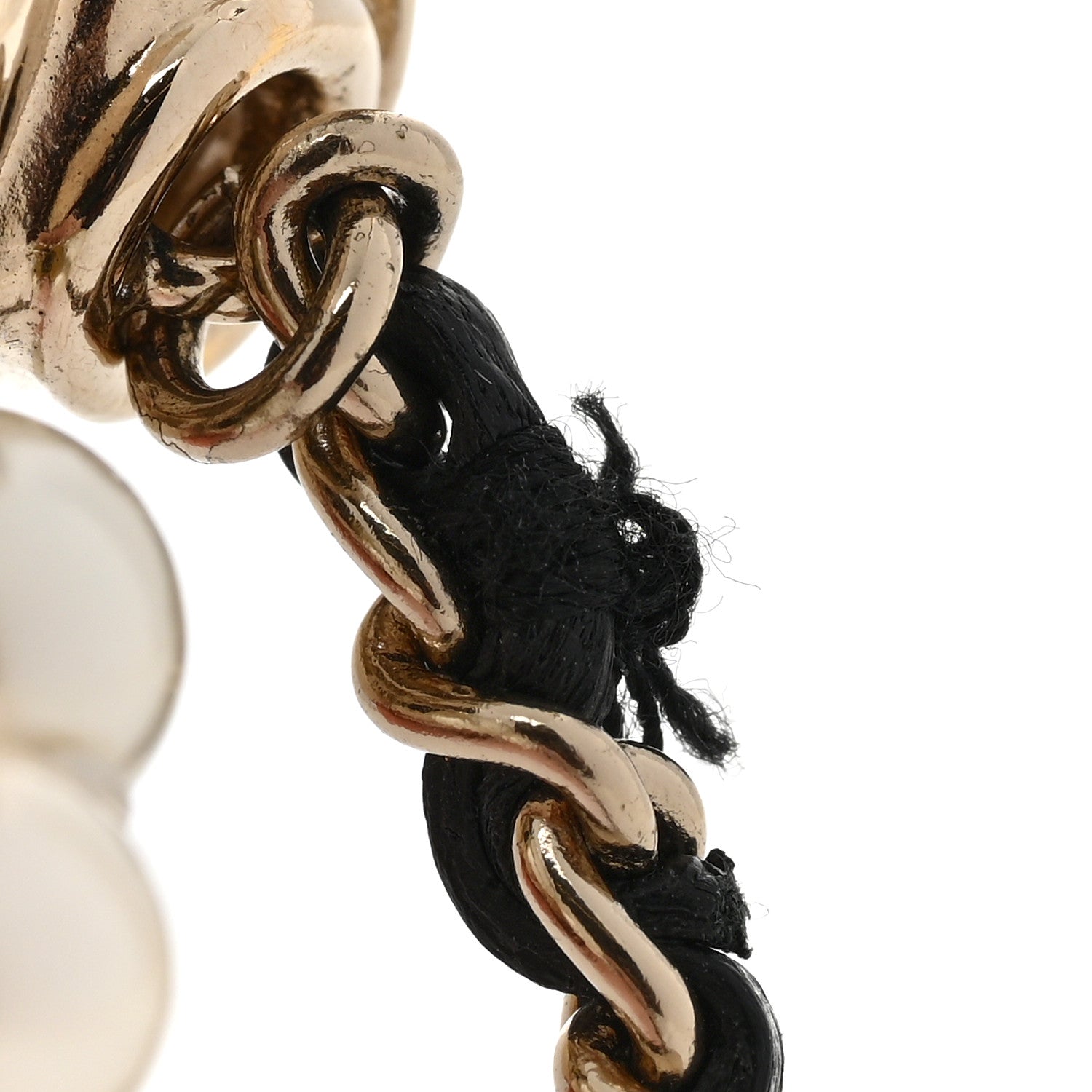 Chanel Metal Lambskin Pearl Chain Flap Bag Multi Strand Long Necklace Gold Black Pearly White 6 of 6