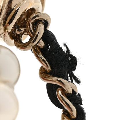 Chanel Metal Lambskin Pearl Chain Flap Bag Multi Strand Long Necklace Gold Black Pearly White 6 of 6