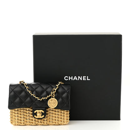 Chanel Woven Metal Lambskin Quilted Small Flap Black Gold 11 of 11