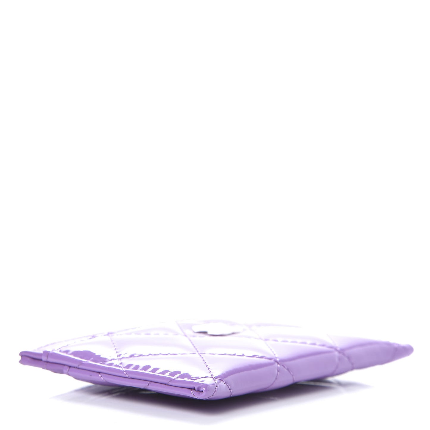 Patent Quilted Card Holder Purple