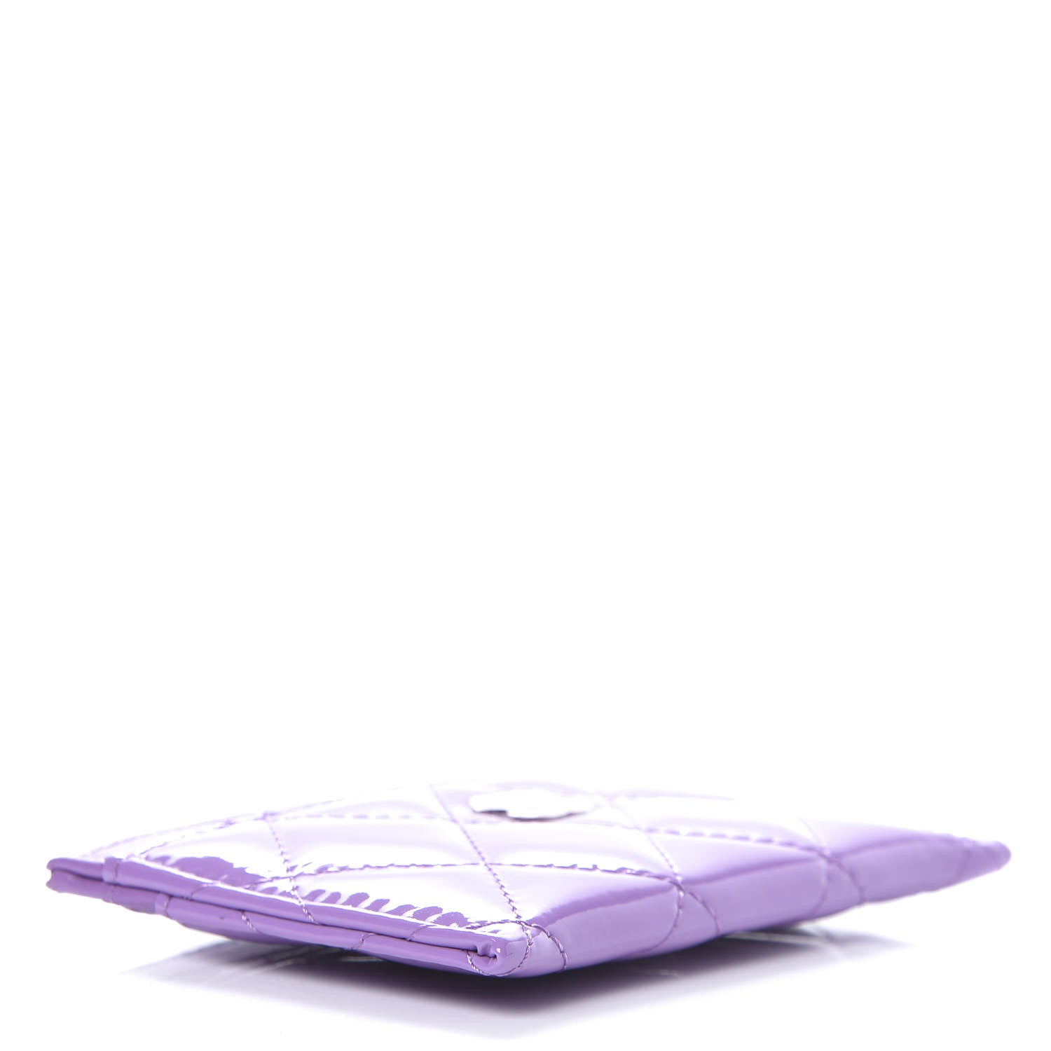 Chanel Patent Quilted Card Holder Purple 4 of 9
