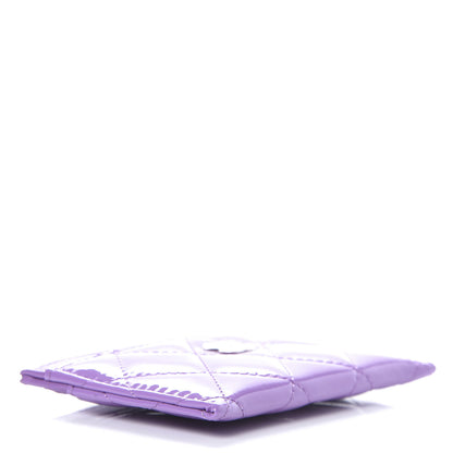 Chanel Patent Quilted Card Holder Purple 4 of 9