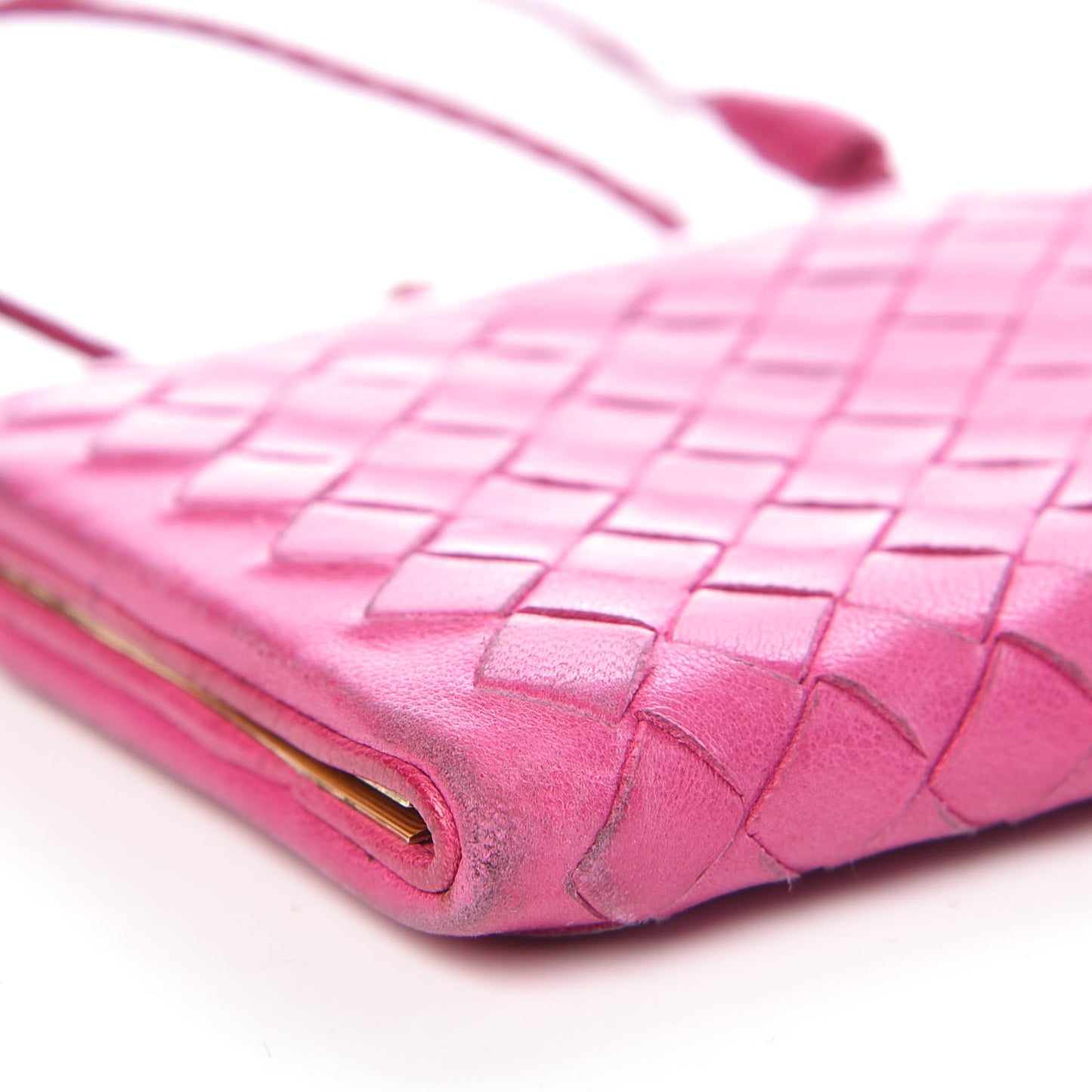 Nappa Intrecciato Kisslock Clutch Pink
