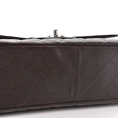 Chanel Caviar Quilted Jumbo Single Flap Dark Brown 13 of 13