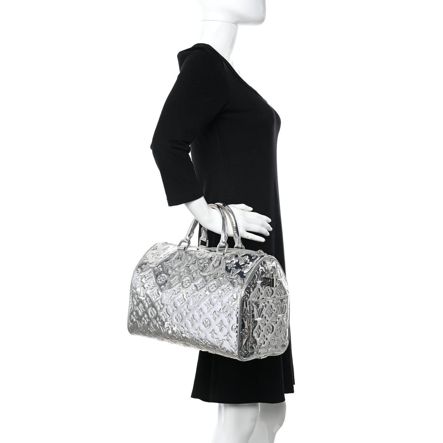Louis Vuitton Monogram Miroir Speedy 30 Silver 2 of 14