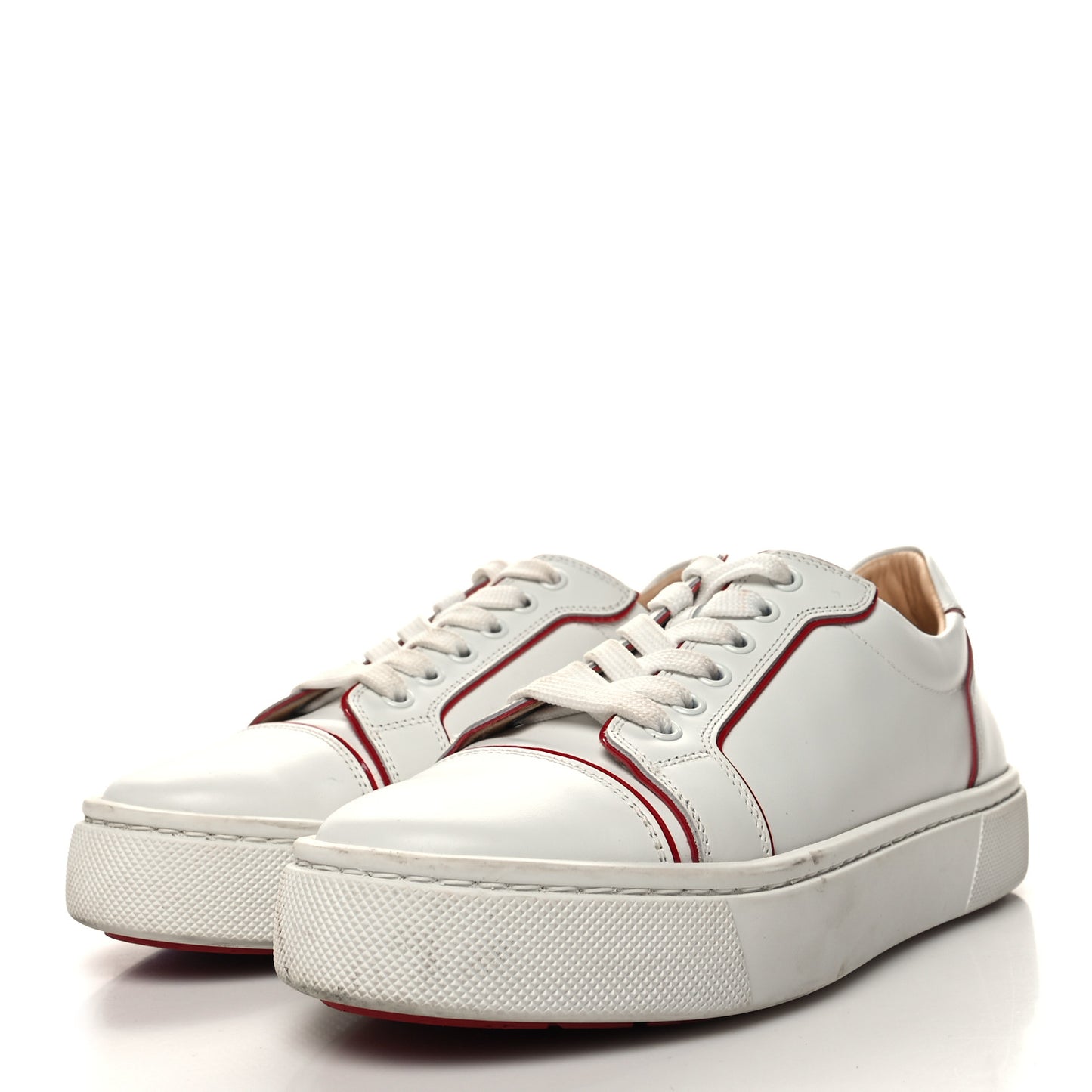 Calfskin Vieira Flat Sneakers 37 White Loubi
