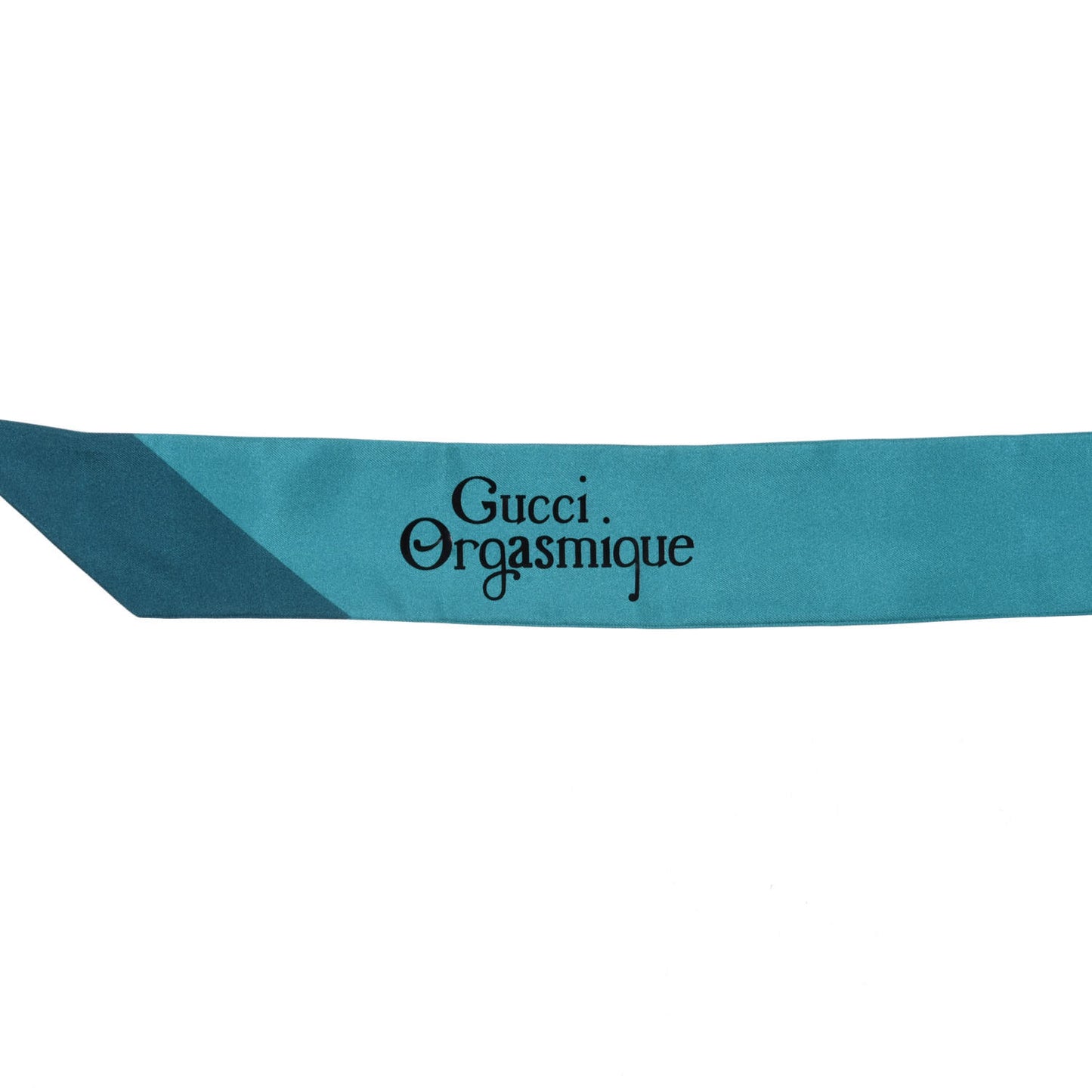 Silk Twill Gasmique Neck Bow Scarf Turquoise Blue