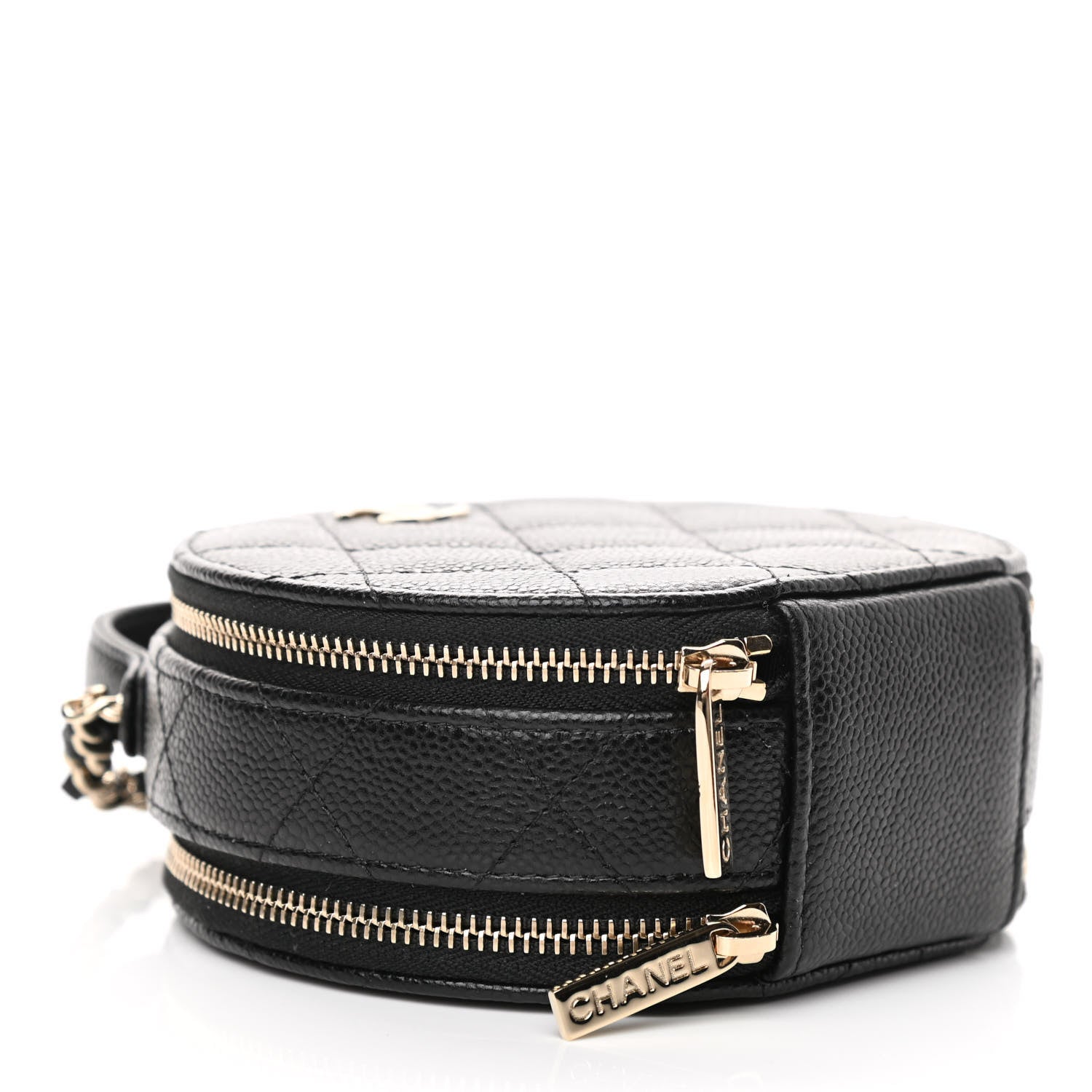 Chanel Caviar Quilted Round Handle With Care Vanity With Chain Black 4 of 11