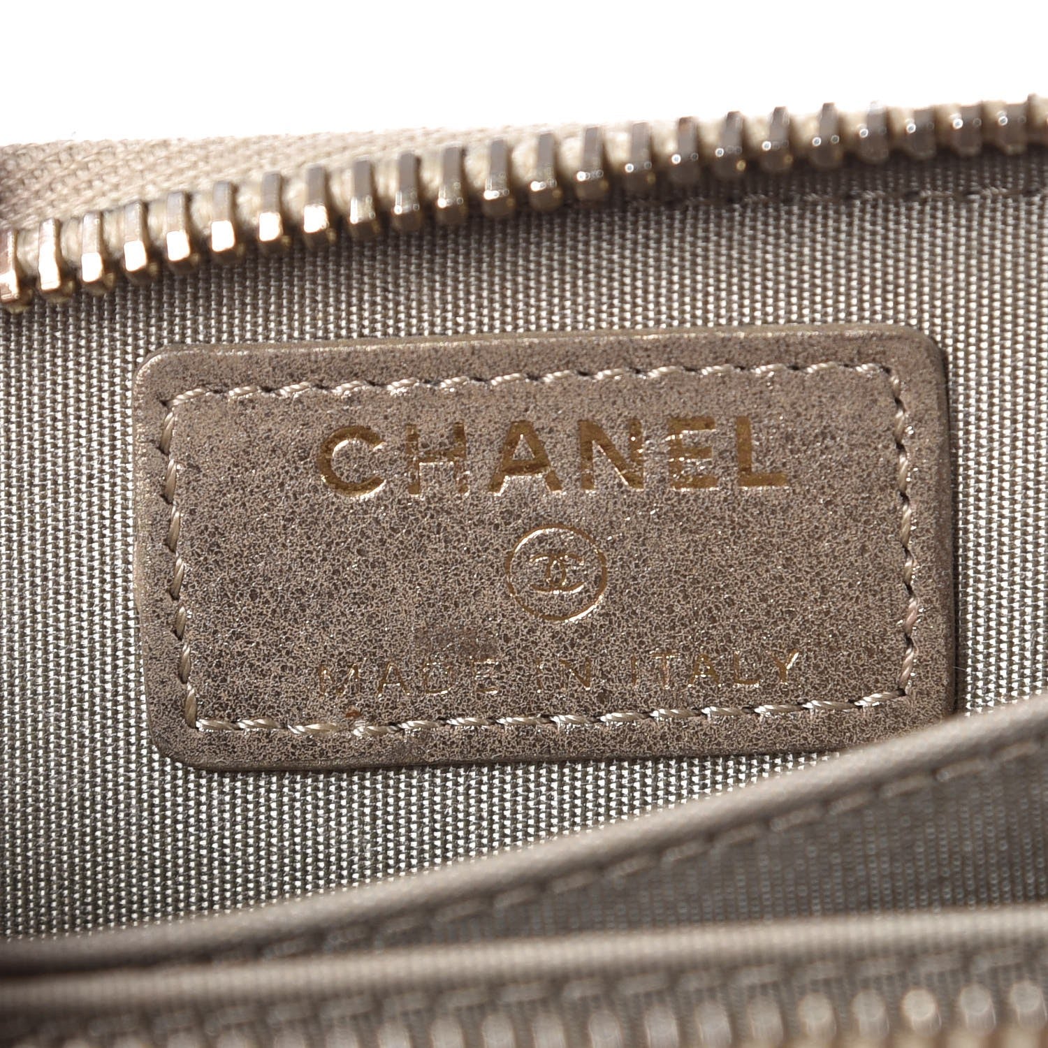 Chanel Metallic Lambskin Stitch Zip Coin Purse Gold 6 of 8