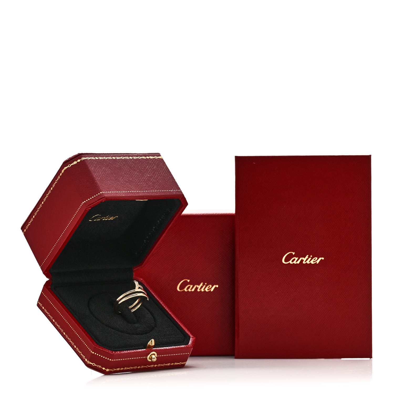 Cartier 18K Yellow Gold Diamond Double Juste Un Clou Ring 54 6.75 5 of 5