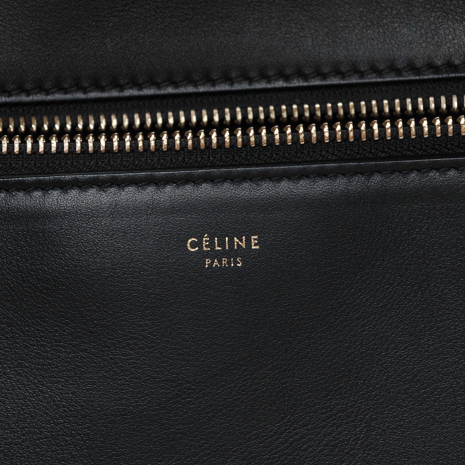 Celine Smooth Calfskin Medium Bi-Color Edge Shoulder Bag Black Navy 8 of 8