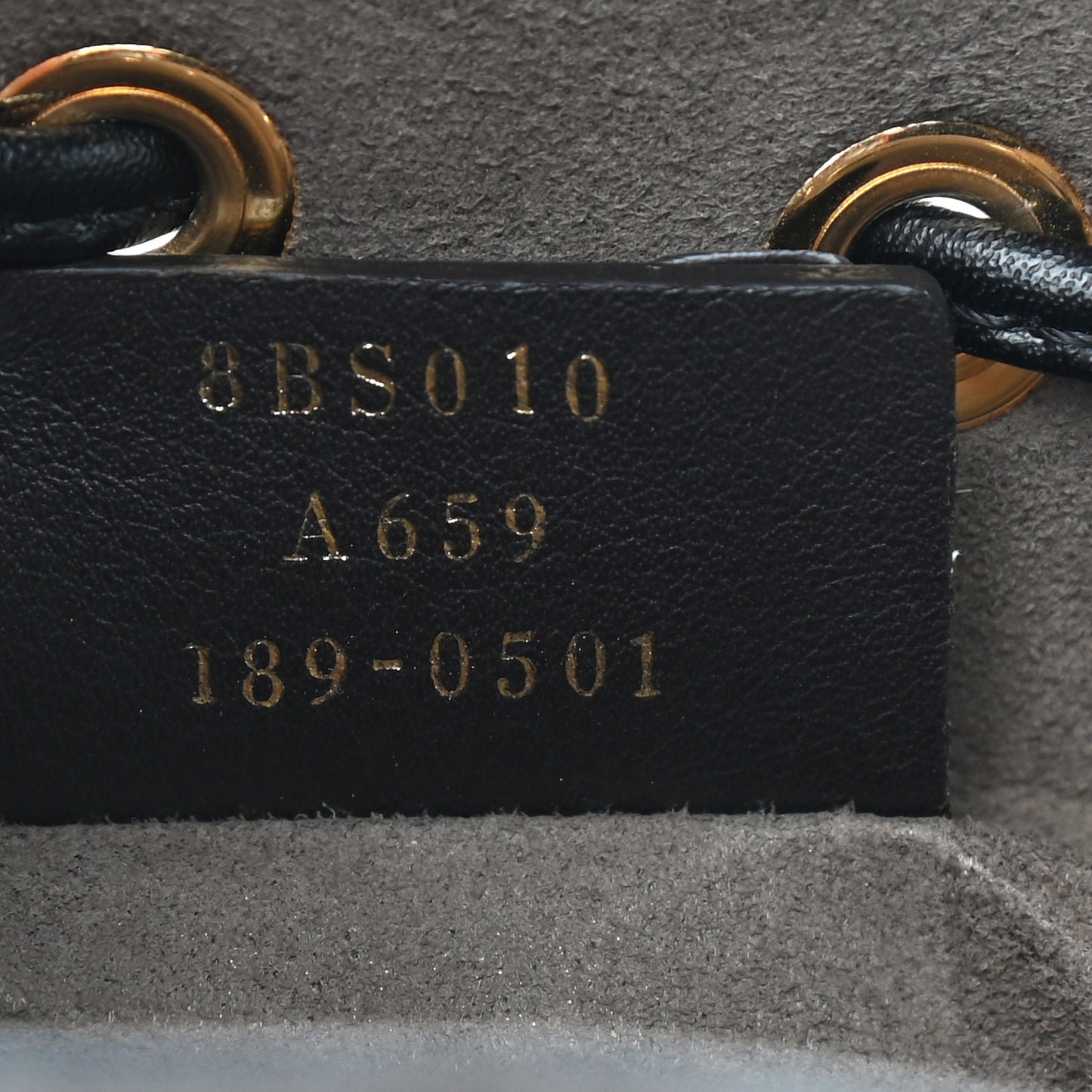 Vitello Liberty F is Fendi Bi-Color FF 1974 Embossed Mini Mon Tresor Bucket Bag Maya Black