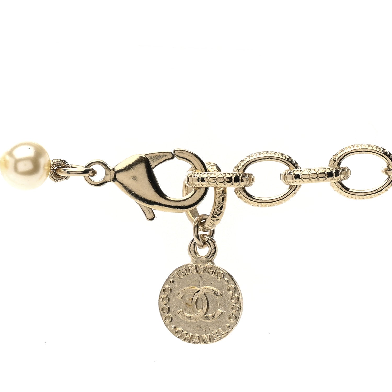 Chanel Pearl CC 100th Anniversary Necklace Light Gold 5 of 7