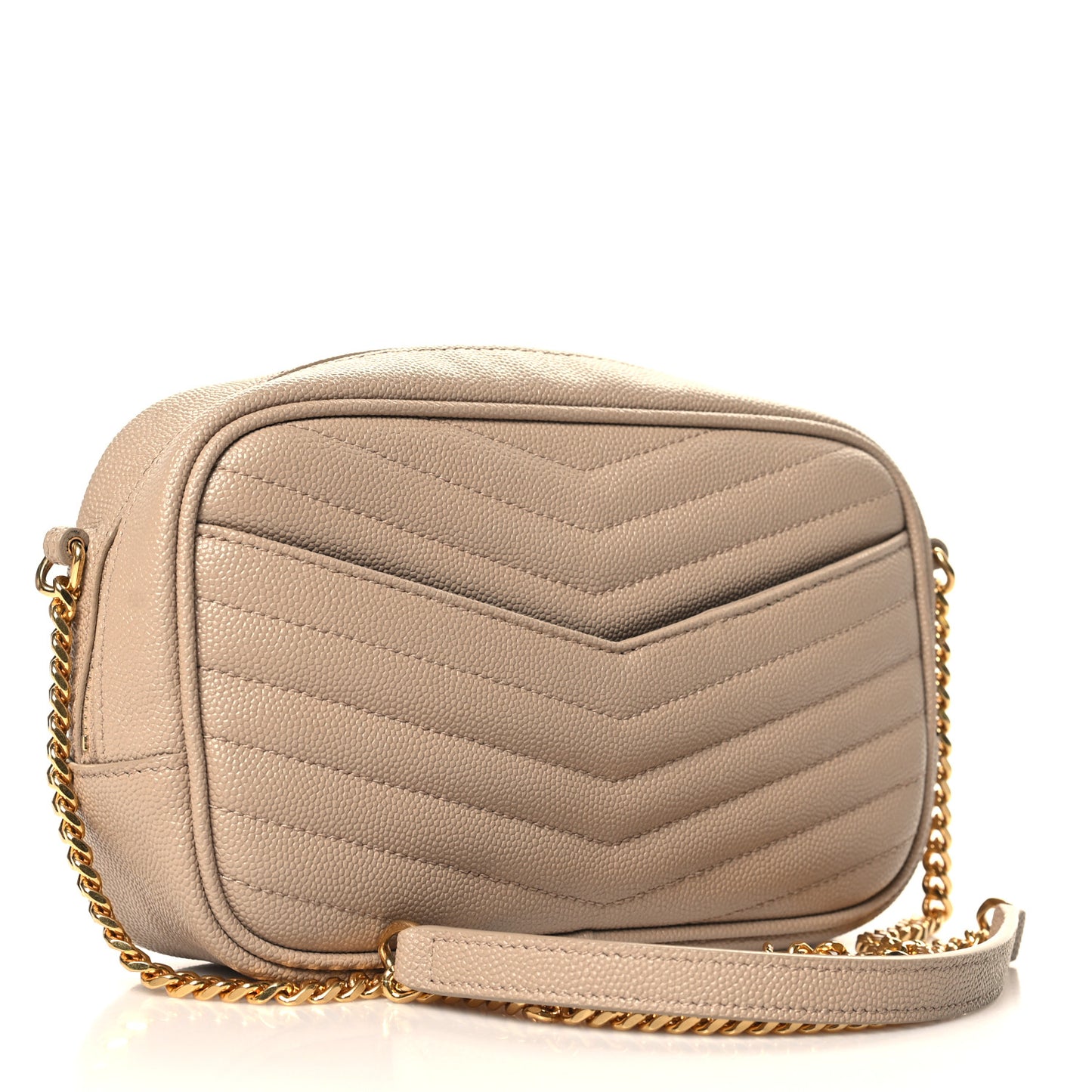 Grain De Poudre Matelasse Monogram Mini Lou Camera Bag Dark Beige