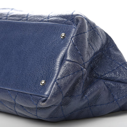 Chanel Glazed Calfskin Large On The Road Tote Dark Blue 11 of 12